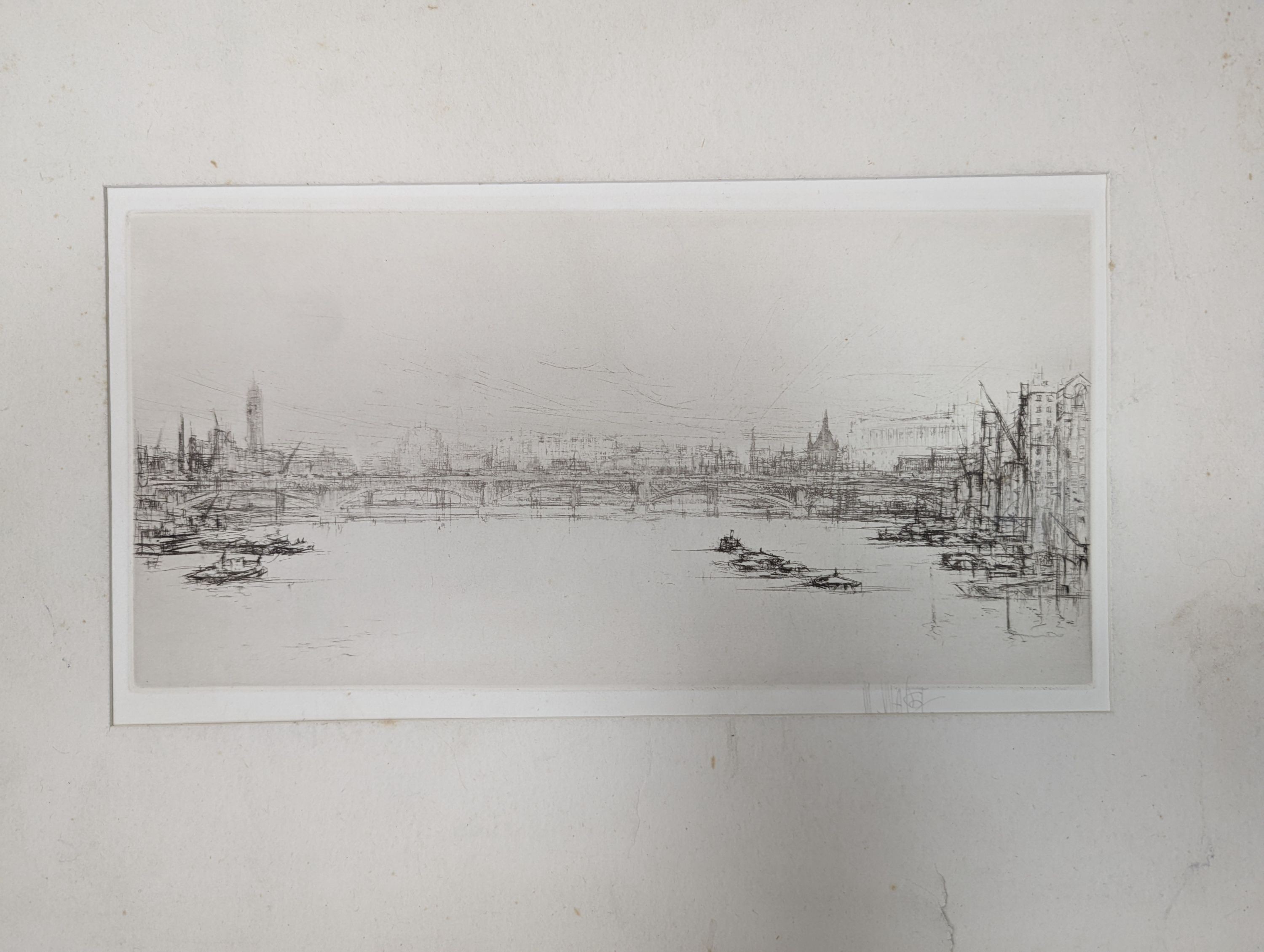 William Walcot (1874-1943), two etchings, Views of London, signed in pencil, 15 x 30cm and 14 x 22cm